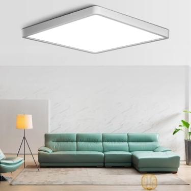 Imagem de LightingWill Luminárias de Teto Led Quadradas de 12" e 24 W, Montagem Embutida, Lâmpada de Teto Led Branca Quente de 2800 K, Luzes de Teto Modernas de Montagem Em Superfície, IlumiBranco,Branco Quente