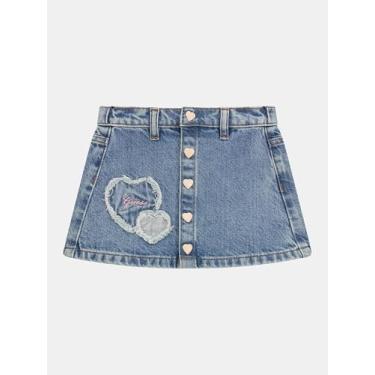 Imagem de GUESS Saia jeans rígida para meninas, Bicolor para bebês, 2 Anos