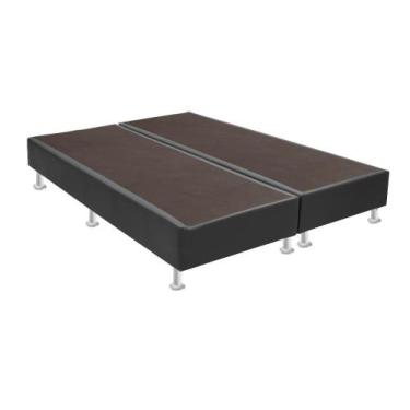 Imagem de Cama Box King Size Ortobom Napa Cinza (186x198X30cm)