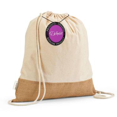 Imagem de Mochila tipo Saco Gym Sack em Algodão Reciclado e Juta 37x41cm Dayton TopGet