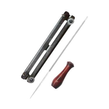 Imagem de Fenteer Kit de Acessórios para Afiador de Motosserra com Cabo de Madeira E Outra Lâmina com Suporte de Suporte Conjunto de Ferramentas de Afiação de Corrente, 4.8 Mm de Arquivo de