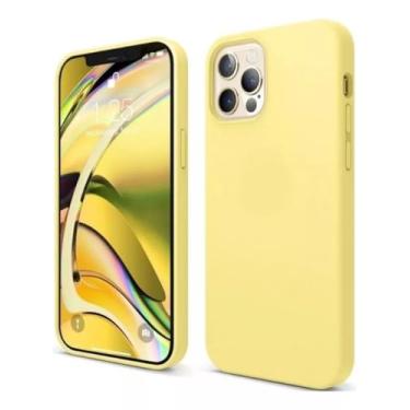 Imagem de Capa Capinha Case Para iPhone 11 a 16 Silicone Forro Aveludado Premium (Amarelo, 13 promax)
