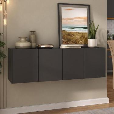 Imagem de Aparador Buffet Suspenso 4 Portas Multimóveis MP8002, Preto