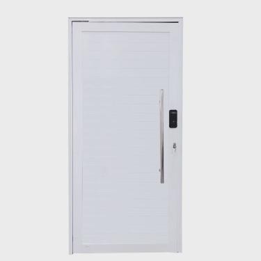 Imagem de Porta Pivotante de Alumínio 210 x 120cm com Puxador e Fechadura Digital 30 Direita Esquadrias