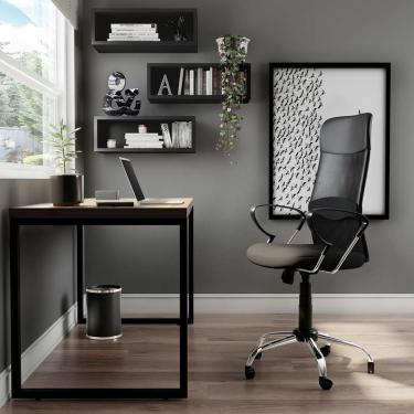 Imagem de Cadeira de Escritório Diretor Giratória Teslin ii com Braços Preta