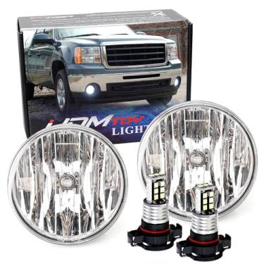 Imagem de iJDMTOY Kit de farol de neblina de lente transparente com lâmpadas de substituição de LED branco xenon super brilhante 15-SMD compatível com GMC Sierra 1500 2500 3500 2007-2013