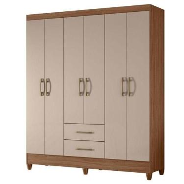 Imagem de Guarda Roupa Casal Panamá 6 Portas Carvalho Fendi - Moval - MOVAL MOVÉ