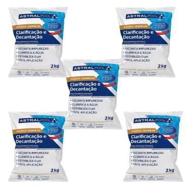 Imagem de Kit 5 Clarificante Sulfato + Barrilha 2kg Astralpool Piscina