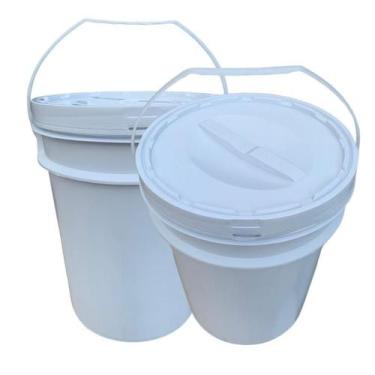 Imagem de Balde Plástico 20L Tampa Rosqueavel Para Caldo - Kit 2 Pçs - Nastripac