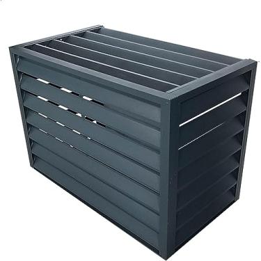 Imagem de Tampa Da Unidade Externa Do Condicionador De Ar Condicionado De Liga De Alumínio Antifurto, Telhado De Persiana Marrom, 110 * 60 * 80 Cm / 43 * 24 *, Brown Louver Roof, 110 * 60 * 80cm/43 * 24 * 32in