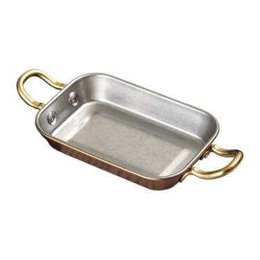 Imagem de SiaBiced Bandeja de servir de aço inoxidável, prato de frutas, travessa, prato de lanche multiuso, bandeja de comida para lanche, cachorro-quente, carne, S