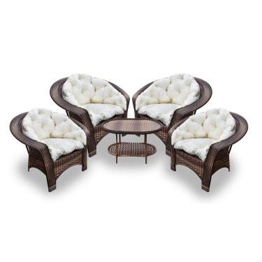 Imagem de Conjunto de Poltronas Fibra Sintética e 1 Mesa Centro