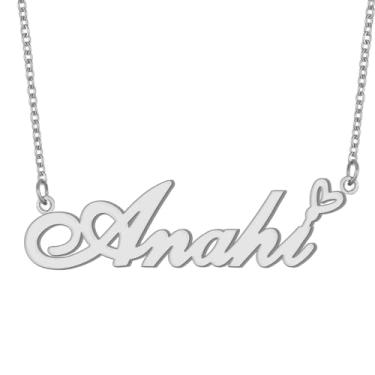 Imagem de Colar com nome personalizado, banhado a ouro 18 quilates, pingente de coração de amor fofo para mulheres e meninas, Metal, aço inoxidável