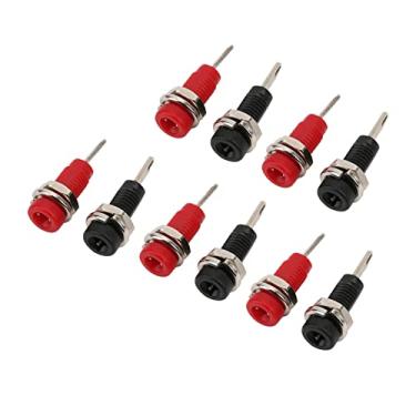 Imagem de Adaptador de Soquete de Banana de 2 Mm Banana Painel de Montagem de Montagem Post She de Mola Interna Preto Vermelho de Condutora Elétrica 30v AC -60V DC 10A