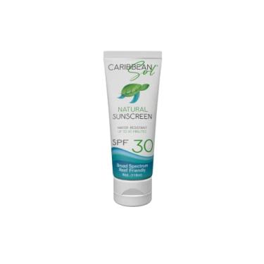 Imagem de Caribbean Sol Natural Sun & Skin Care Protetor Solar Fps 30, 113 Ml - Mineral, Loção Corporal Segura Para Recifes De Coral, Sem Óxido Zinco Nano, Oxibenzona, Efeito Branco Mínimo, Todas As Idades E