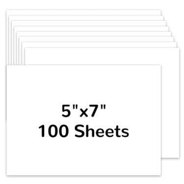Imagem de Pacote com 100 cartolina em branco, papel grosso 12 x 18 cm, 200 gsm/34 kg, cartolina pesada para impressora, cartões postais, convite de casamento, cartão de agradecimento, papel fotográfico