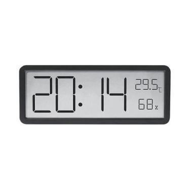 Imagem de Relógio De Parede Digital LCD Com Exibição De Temperatura E Umidade Do