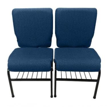 Imagem de 02 Cadeiras Para Igrejas C/ Porta Biblía E Porta Cálice Azul - DESIGN 
