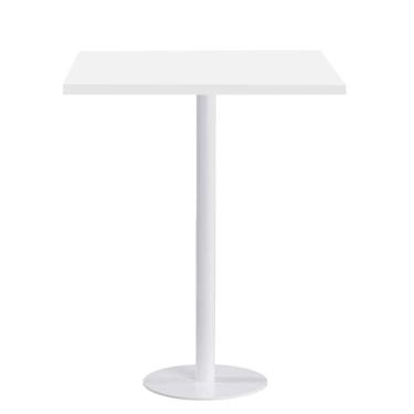 Imagem de Mesa Pisa Beta Bistrô Fratini 107,50cm (a) Disco Redondo Branco Tampo Mdp Quadrado Branco 70cm (l)