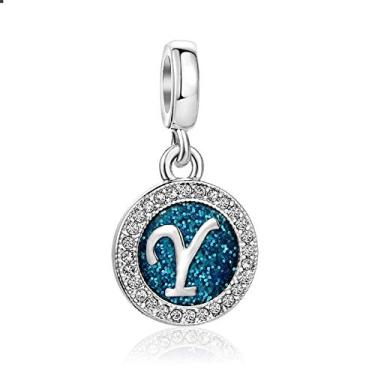 Imagem de MiiFort Pingente de letra A-Z com letra A a Z para presente feminino com pingente Pandora para mulheres, mãe, filha, irmã, tia, avó, amiga, neta, One Size, Cobre, Sem Pedra Preciosa