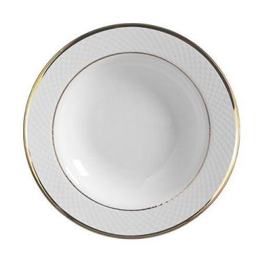 Imagem de Conjunto com 6 Pratos Fundo Relevo Ouro Ø25cm - Alleanza Cerâmica