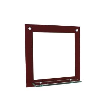 Imagem de Espelho Para Banheiro Com Prateleira 40Cm Vermelho Cereja