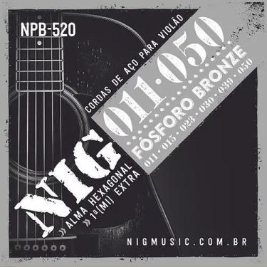 Imagem de Encordoamento para violão aço 011 fósforo bronze nig npb-520
