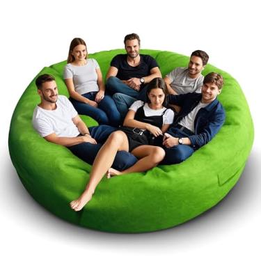 Imagem de Cadeira de pufe para adultos de 2,5 m, poltrona macia para quarto de adolescentes e meninas, bolsa de feijão redonda confortável e fofa para crianças removíveis para cadeiras de leitura (sem