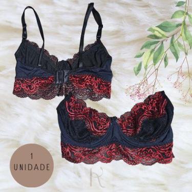 Imagem de Sutiã Sem Bojo em Renda Aro Maleável Conforto Lingerie - DKelly, Varia