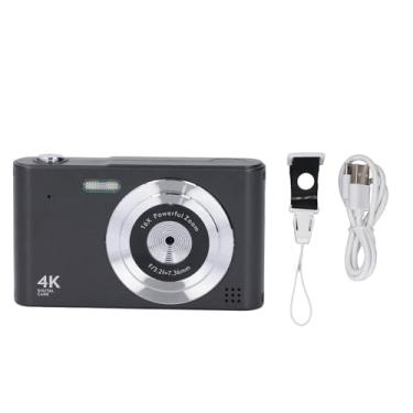 Imagem de Câmera digital 48MP 1080p HD 16x Zoom Anti Shake Compact Câmera com 11 filtros Detecção de movimento gravação de vídeo de fotografia cronometrada para viagens fotografia ao ar (Preto)