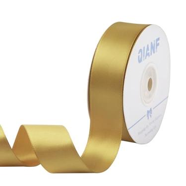 Imagem de (2.5cm -25Yard, 687-gold) - 2.5cm Wide Double Face Satin Ribbon No Fading Woven Ribbon - 25 Yard (687-Gold)