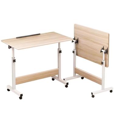 Imagem de Mesa ajustável dobrável, mesa de notebook lateral com ajuste de altura (Nogueira-Flip)