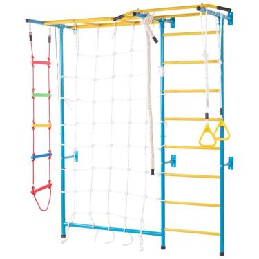 Imagem de Academia de Escalada Multifuncional VEVOR para Crianças, Conjunto de Brincadeira com Escada Sueca de Aço Carbono, Escada de Parede, Barra