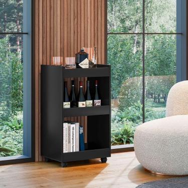 Imagem de Balcão Para Organizar Multiuso Modelo Jade Para Casa Preto