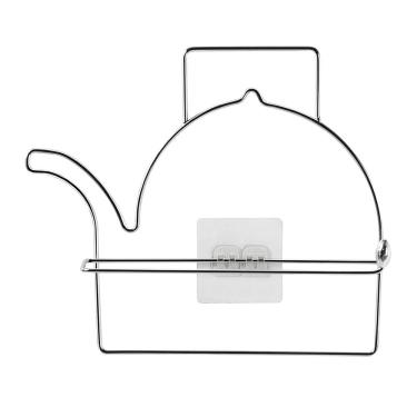 Imagem de Porta Papel Toalha Utimil Chaleira Preto de Parede com Adesivo Visual Decorativo Prateleira Moderna