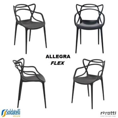 Imagem de Kit 4 Cadeiras Allegra Flex PP Várias Cores - Rivatti, Preto