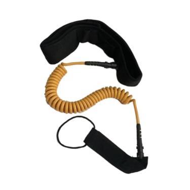 Imagem de Colaxi Correia de cintura para prancha de surfe, acessórios de surfe com elástico alto, corda de cintura para skimboard, longboard, esportes aquáticos para, Amarelo