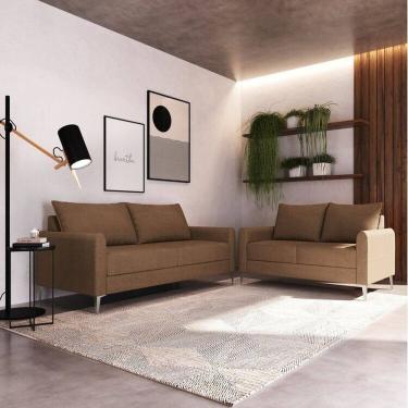 Imagem de Conjunto Sofá 2 e 3 Lugares Bipartido Davos Marrom
