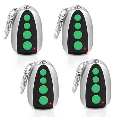 Imagem de Pacote com 4 transmissores de controle remoto M12 433,92 MHz com 4 botões para portões deslizantes/oscilantes automáticos - Chaves de segurança sem fio com chaveiro, garantia de 3 anos