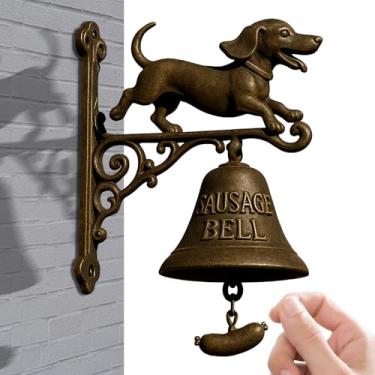 Imagem de Rrlihjgu Sino Vintage Para Exterior | Sino Decorativo De Porta Para Jardim | Campainha Forma De Bruxa Com Dachshund Para Parede Jardim Varanda Inaugurações Entradas Cabana Abertura Casa Apartamento