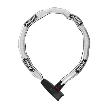 Imagem de ABUS Catena com corrente Catena 6806K - Fechadura de bicicleta de aço temperado leve com mangueira têxtil elegante - Corrente quadrada com nível de segurança ABUS 6-85 cm - Cinza reflexivo