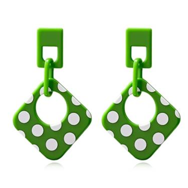 Imagem de YasiIm Brincos redondos redondos redondos feitos à mão e leves de bolinhas, brincos geométricos de resina chique exclusivos para mulheres, Large, Acrílico, Sem pedra preciosa