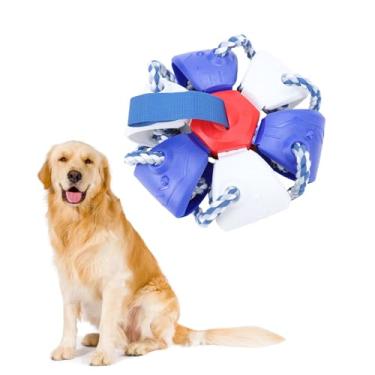 Imagem de Luqeeg Bola de Brinquedo para Cachorro com Corda Resistente Promovendo Exercícios para Animais de Estimação Bola Interativa para Mastigar para Cachorro para Presentes Buscar Puxar (Azul)