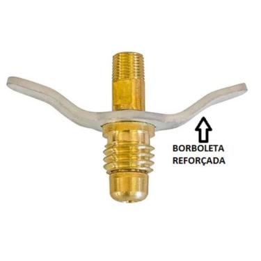 Imagem de Niple borboleta latão p13 botija regulador reforçada - MAQENGE