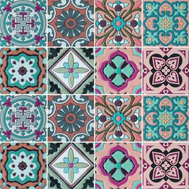 Imagem de Adesivo de Azulejo - Ladrilho Hidráulico - 15cm x 15cm - 16un - 318Azm