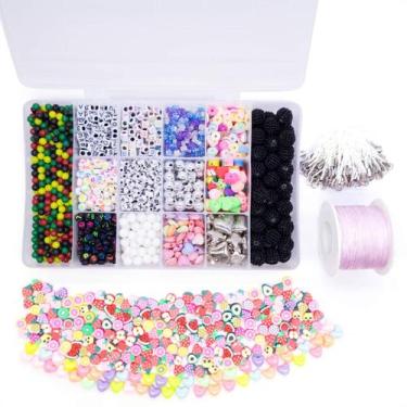 Imagem de Kit Bijuteria Strap Phone Miçangas Diversas Letra 2800 Pçs + Caixa Div