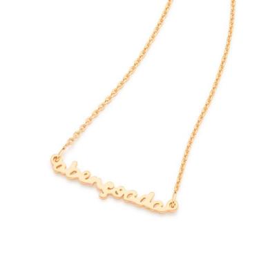 Imagem de Gargantilha Feminina Banhada a Ouro 18k com Escrita Abençoada 531853 -