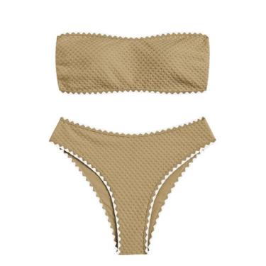 Imagem de Biquíni ZAFUL, roupa de banho feminina sem alças, 2 peças, marrom