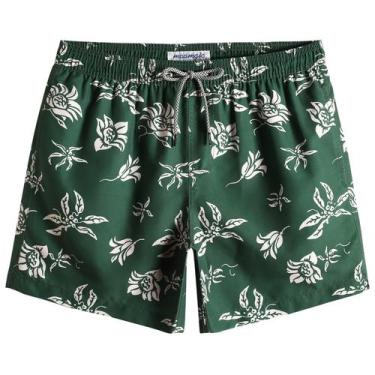 Imagem de Calções de banho mamagic masculinos Quick Dry Beach Shorts verdes M - 