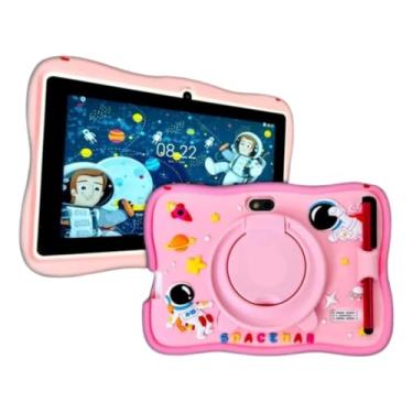 Imagem de Tablet Kids Educacional com Controle Parental – Android 13, 64GB, 4GB RAM, Tela HD 7 Polegadas, Caneta e Capa (Rosa)